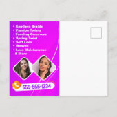 ピンク鮮やかと黄色のアフリカの髪の組み立て写真 ポストカード (裏面)