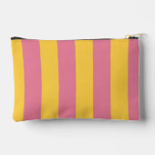 ピンク鮮やかと黄色の垂直パタストライプのーン アクセサリーポーチ (裏面)