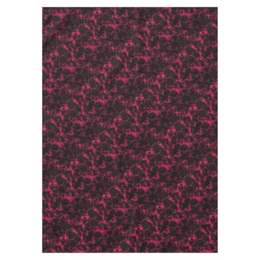 ピンク鮮やかと黒の斑点のある炎 テーブルクロス (正面)