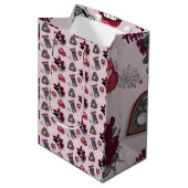 ピンク鮮やかのゴシック様式のグラフィックバレンタインデー ミディアムペーパーバッグ (正面アングル)