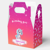 ピンク鮮やかのユニコーン、ハートと星 フェイバーボックス (オープン)