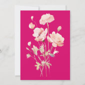 ピンク鮮やかの水彩花模様 招待状 (裏面)