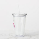 ピンク鮮やかの牡丹パーソナライズされた花 アクリルタンブラー (左)