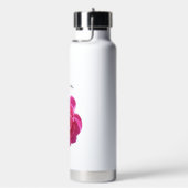 ピンク鮮やかの牡丹パーソナライズされた花 ウォーターボトル (右面)