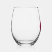 ピンク鮮やかの牡丹パーソナライズされた花 ステムなしワイングラス (右)