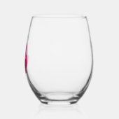 ピンク鮮やかの牡丹パーソナライズされた花 ステムなしワイングラス (左)