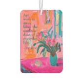 ピンク鮮やかの花の花瓶 カーエアーフレッシュナー (裏面)