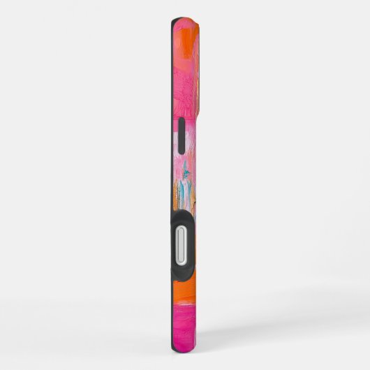 ピンク鮮やかの花の花瓶 iPhoneケース (右側面)