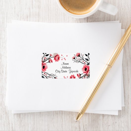 ピンク鮮やかの花 ラベル