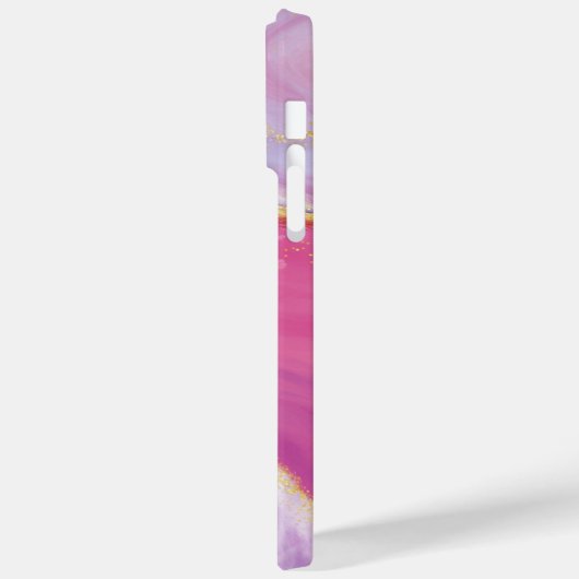 ピンク鮮やかアルコールインクとグリッター電話ケース Case-Mate iPhoneケース (裏面 / 左)