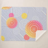 ピンク鮮やかイエローランダムマンダラ シェルパブランケット (正面(横))