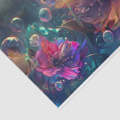 ピンク鮮やかオレンジ色ティール（緑がかった色）フローラ切り離 薄葉紙 (詳細)