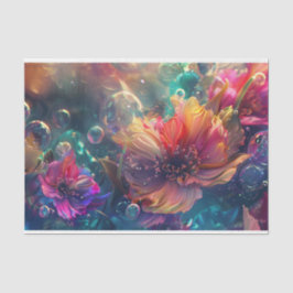 ピンク鮮やかオレンジ色ティール（緑がかった色）フローラ切り離 薄葉紙