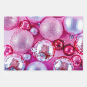 ピンク鮮やかクリスマスオーナメント ラッピングペーパーシート (正面2)