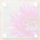 ピンク鮮やかサボテンの花花びら ガラスコースター (裏面)