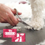 ピンク鮮やかドッグトリマーアポイントメントアラーム 名刺