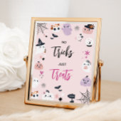 ピンク鮮やかハロウィーンキャンディパーティー標識 ポスター