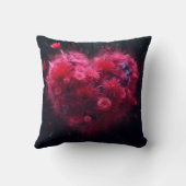 ピンク鮮やかハートバースト クッション (裏面)