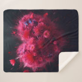 ピンク鮮やかハートバースト シェルパブランケット (正面(横))