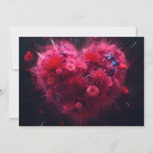 ピンク鮮やかハートバースト シーズンカード (正面)