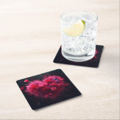 ピンク鮮やかハートバースト スクエアペーパーコースター (インサイチュ)