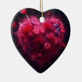 ピンク鮮やかハートバースト セラミックオーナメント (右)