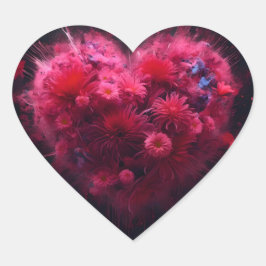 ピンク鮮やかハートバースト ハートシール