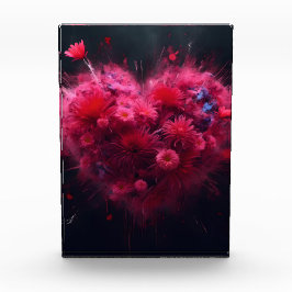 ピンク鮮やかハートバースト フォトブロック