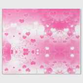 ピンク鮮やかハート抽象芸術バレンタイン ラッピングペーパー (フラット)