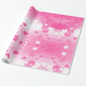 ピンク鮮やかハート抽象芸術バレンタイン ラッピングペーパー (アンロールド)