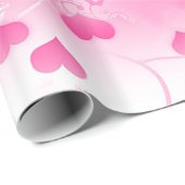 ピンク鮮やかハート抽象芸術バレンタイン ラッピングペーパー (ロールコーナー)