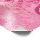 ピンク鮮やかフローラアートプリント-抽象芸術開花, フォトプリント            (角)