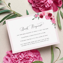 ピンク鮮やかフローラクリスマスブックリクエスト赤ちゃんシャワー エンクロージャーカード