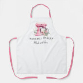 ピンク鮮やかフローラケーキミキサーベーカリー エプロン (正面)