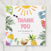 ピンク鮮やかプールパーティー フェイバータグ (正面)