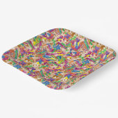 ピンク鮮やかモダンとムーを使ったアート作品 ペーパープレート (傾斜あり)