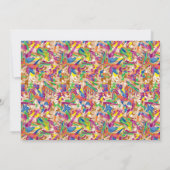 ピンク鮮やかモダンとムーを使ったアート作品 招待状 (裏面)