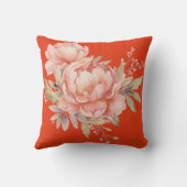 ピンク鮮やかワイルドフラワー装飾用クッション クッション (裏面)