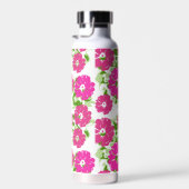 ピンク鮮やか抽象芸術フローラデザイン |パーソナライズされた | ウォーターボトル (右面)