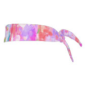 ピンク鮮やか色のハート タイヘッドバンド (回転90)