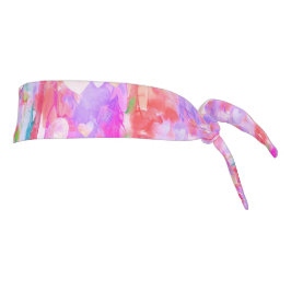 ピンク鮮やか色のハート タイヘッドバンド