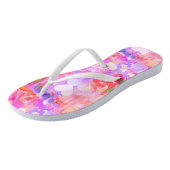 ピンク鮮やか色の心のあるビーチサンダル ビーチサンダル (アングル)