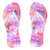 ピンク鮮やか色の心のあるビーチサンダル ビーチサンダル (ソール)