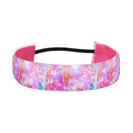 ピンク鮮やか色の非首スリップまたは滑ること帯 アスレチックヘッドバンド