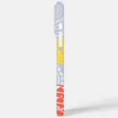 ピンク鮮やか色の黄色のランダムなマンダラオンブルー Case-Mate iPhoneケース (裏面 / 左)