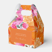 ピンク鮮やか&オレンジガーデンフローラベビーシャワー フェイバーボックス (裏面サイド)