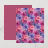 ピンク鮮やか&パープルハイビスカス筆記用紙 (正面/裏面)