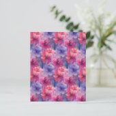 ピンク鮮やか&パープルハイビスカス筆記用紙 (スタンド正面)