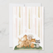 ピンク黄色かわいい動物の予算ああ赤ちゃんシャワー 招待状 (裏面)