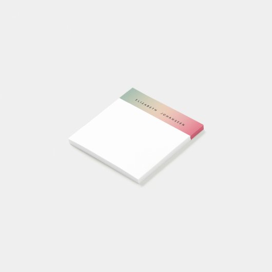 ピンク黄色と緑のグラデーション黒のタイポグラフィ名 ポストイット